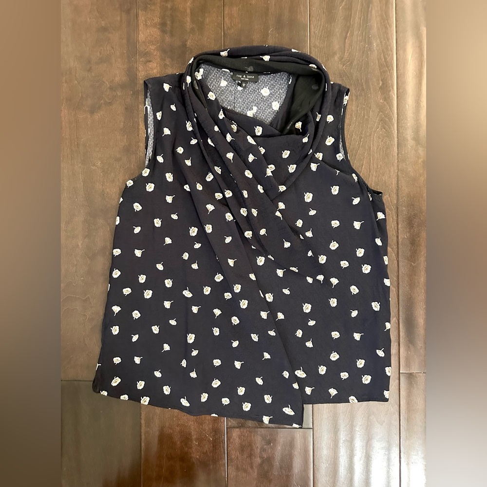 Rag & Bone Women’s Halle Assymetric Floral Sleeveless Top - Picture 7 of 9